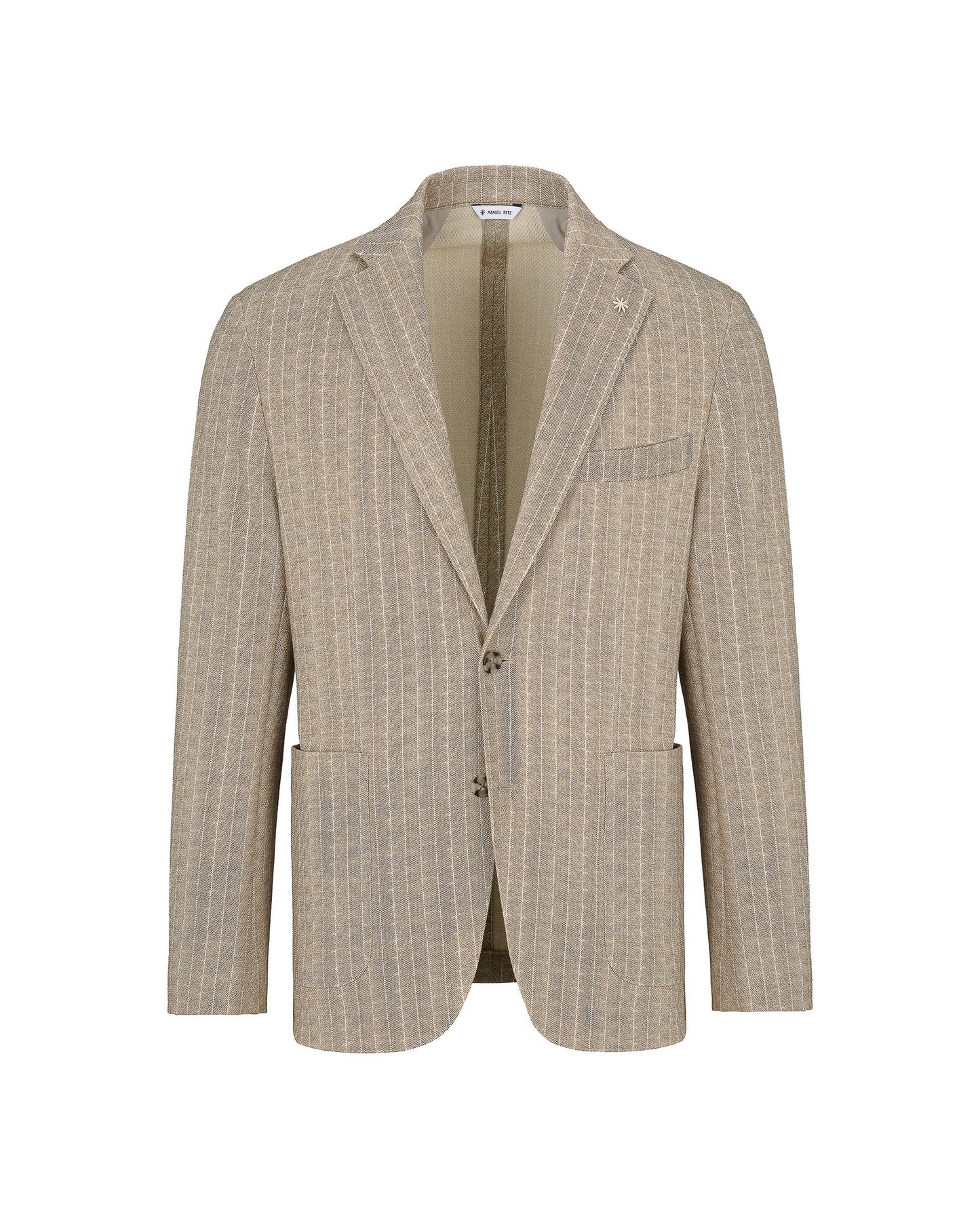 Manuel Ritz | Veste rayée Nuvola en jersey de coton mélangé - Beige
