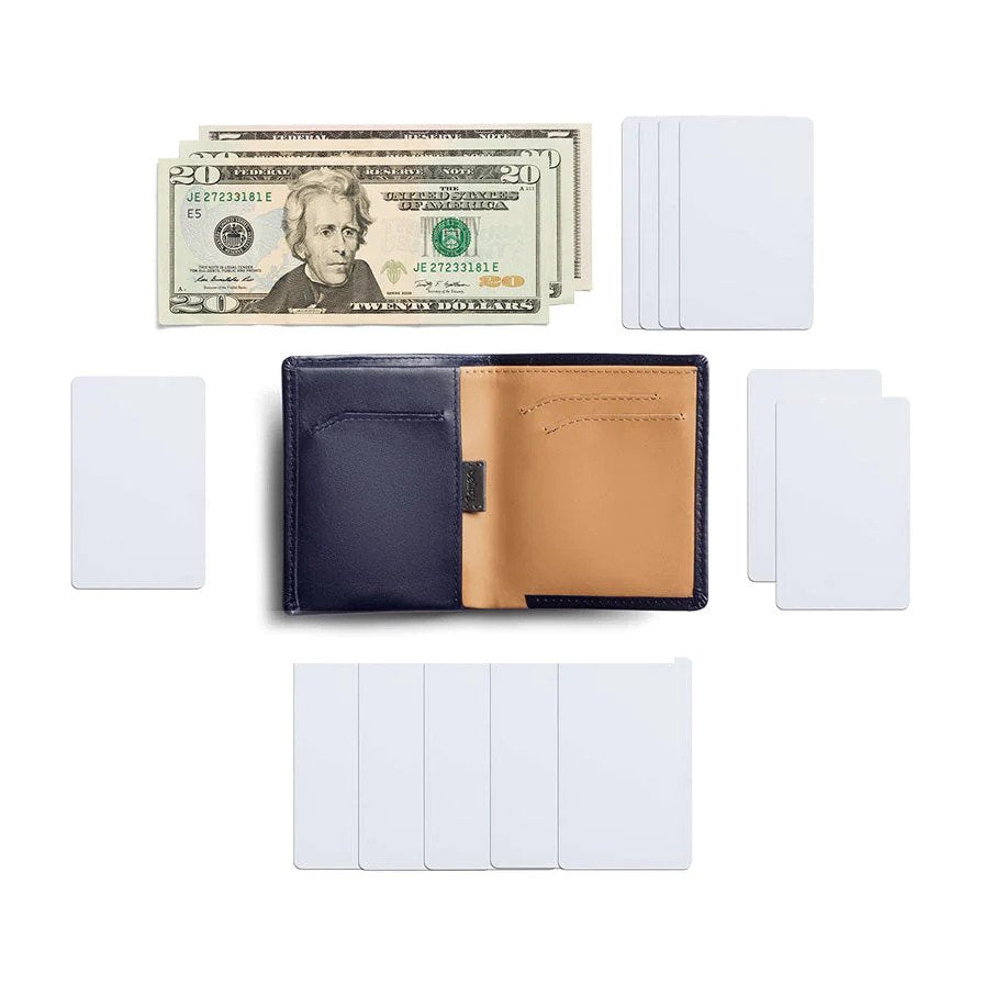 Bellroy | Portefeuille Note Sleeve - Bleu Marin/Tan