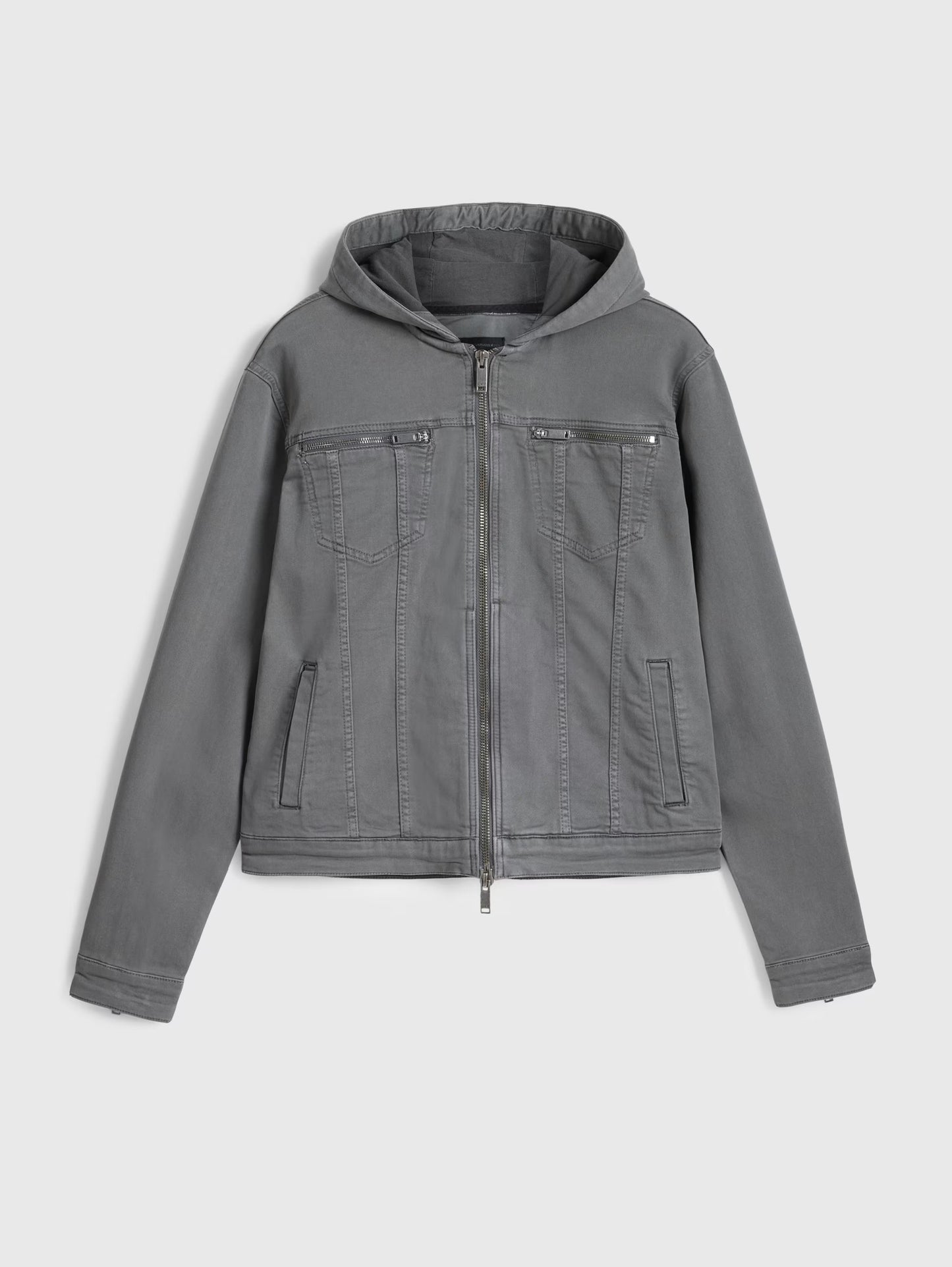 John Varvatos | La veste en jean stretch à capuche ''Scott'' - Gris