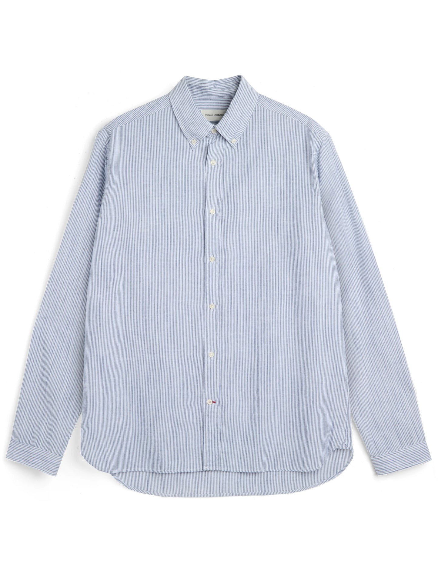 OLIVER SPENCER | Chemise à rayures bleu "Brook" - Blanc