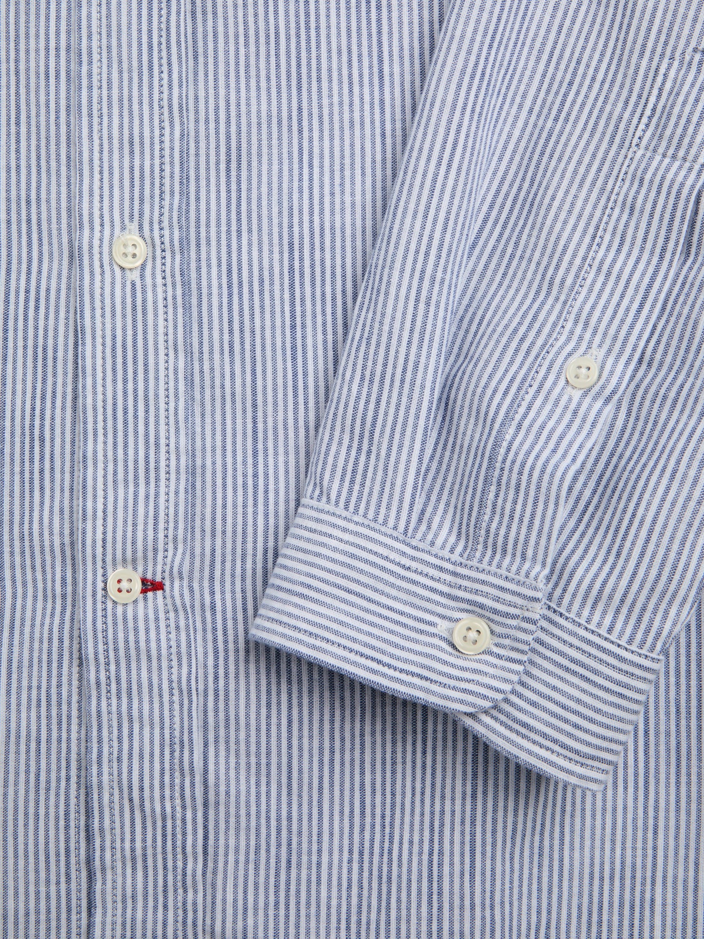 OLIVER SPENCER | Chemise à rayures bleu "Brook" - Blanc