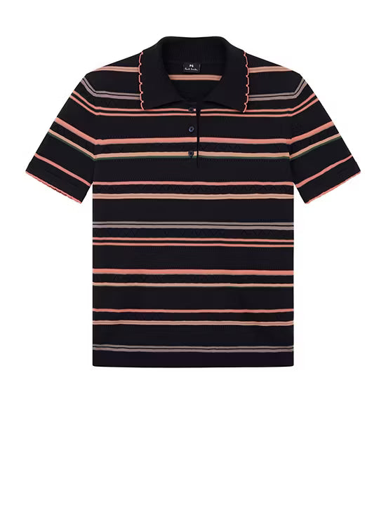 Paul smith | Polo en maille texturée rayée - Noir