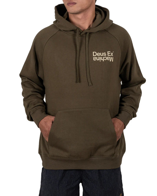 Deus Ex Machina | Sweat à capuche ample Axis - Olive foncé