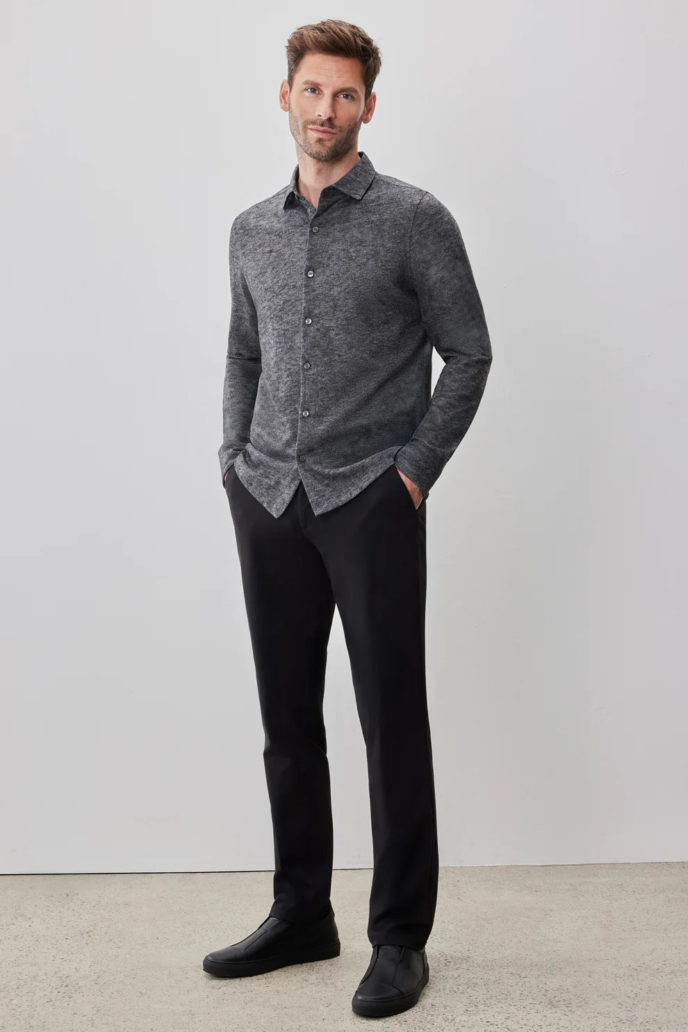 Robert Barakett | Chemise en tricot "Alonzo" - Gris