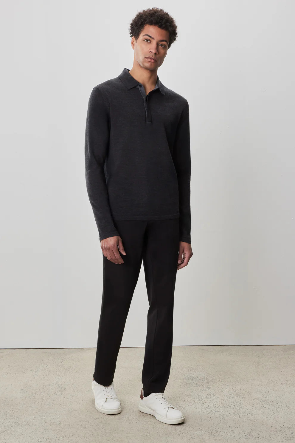 Robert Barakett | Polo en maille "Thomas" - Charbon