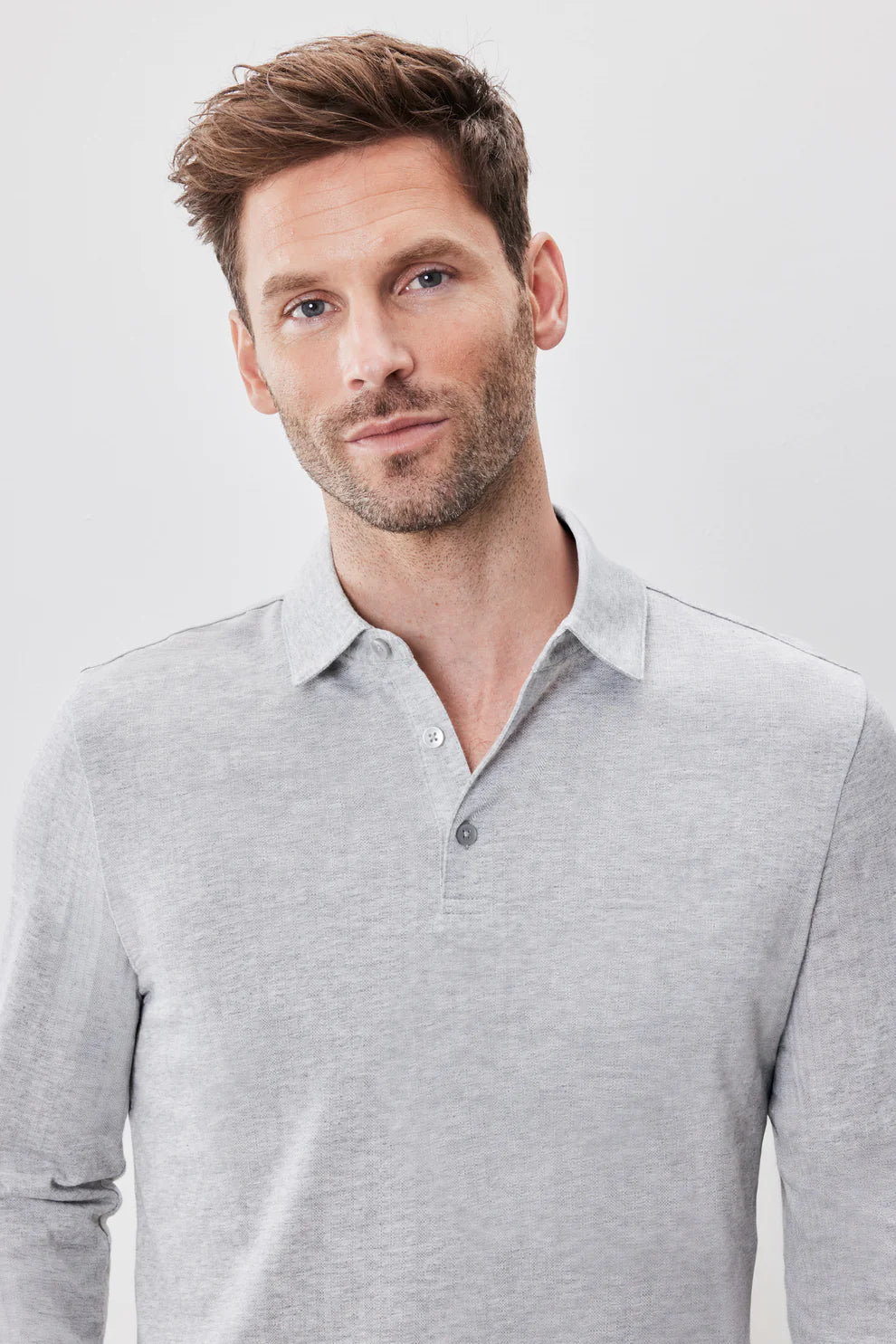 Robert Barakett | Le Polo à manches longues "Monolif" - Gris clair