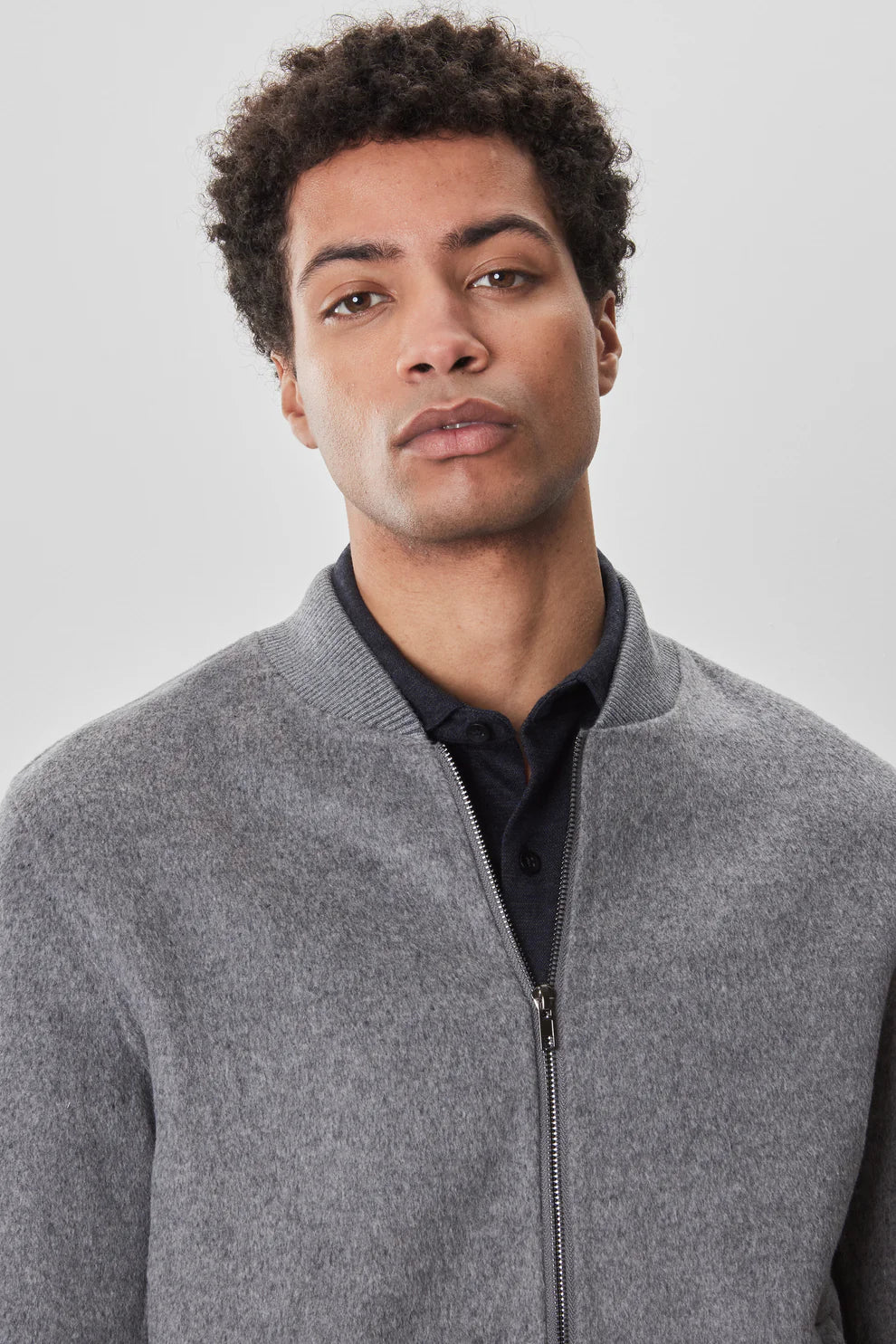 Robert Barakett | Veste à col baseball "Jake" - Gris clair