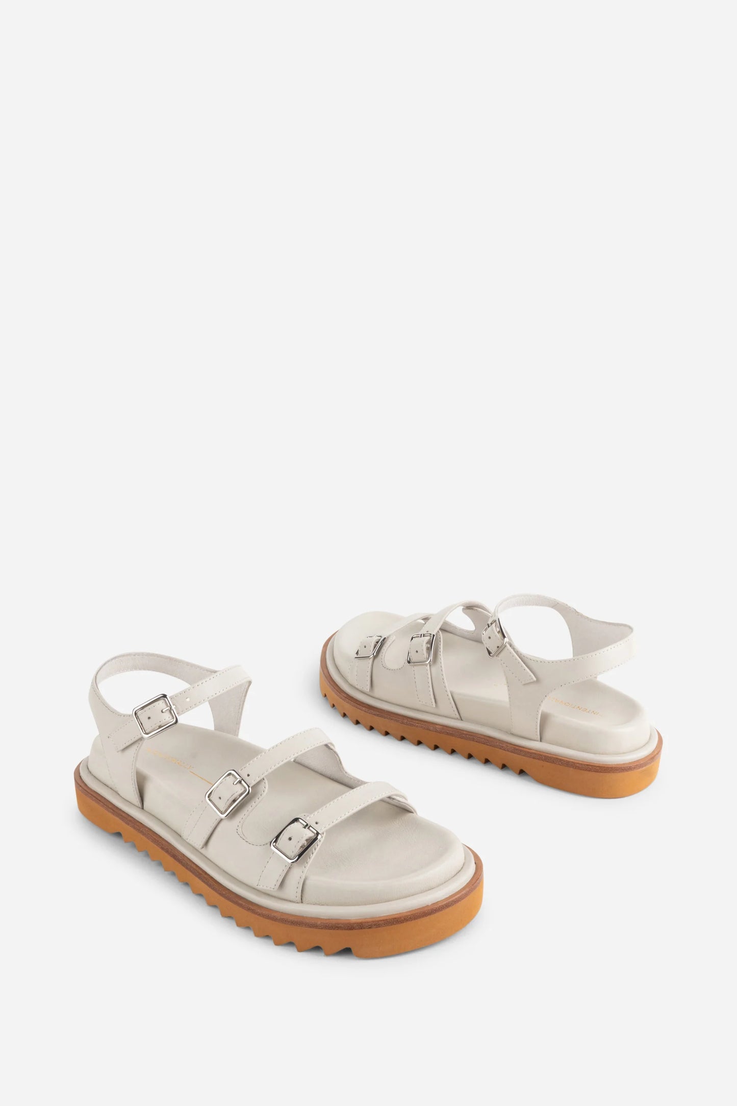 "INTENTIONALLY | Sandales "RICOYA" en cuir - Crème