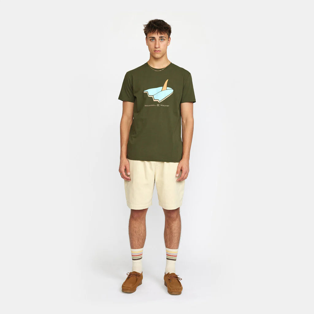 RVLT | T-shirt régulier "1369Bre" - Vert kaki