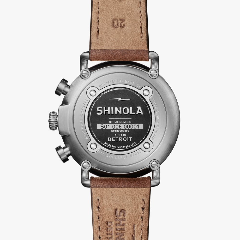Shinola - Montre Runwell Chrono 41MM - Noir / Brun Fauve