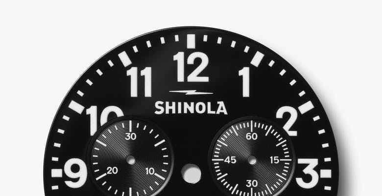 Shinola - Montre Runwell Chrono 41MM - Noir / Brun Fauve