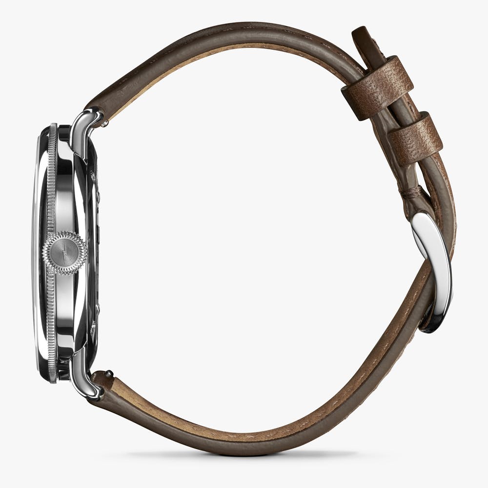 SHINOLA - MONTRE CANFIELD 43MM - Blanc / noisette foncée