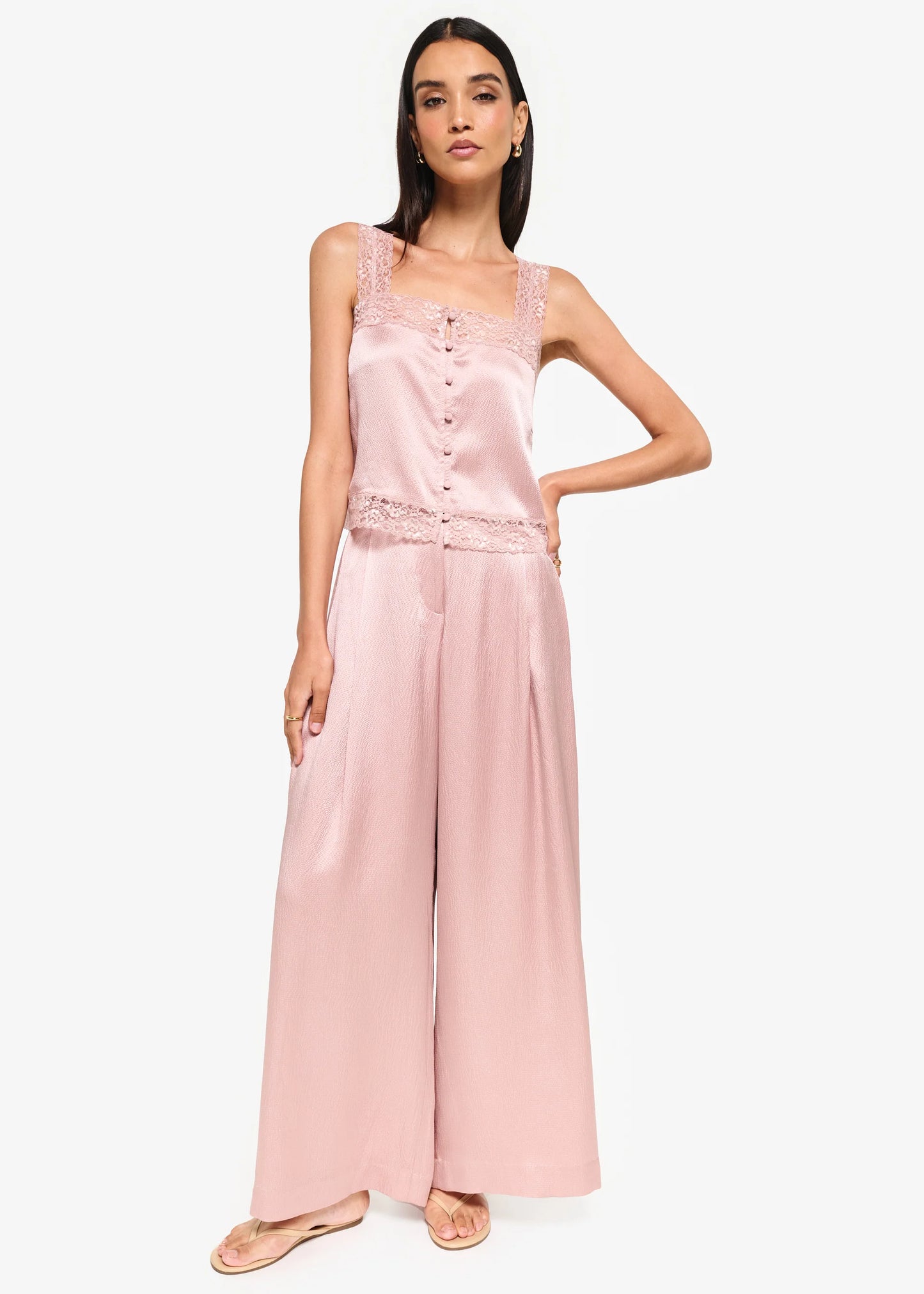 CAMI NYC | Pantalon en soie "Fabian" - rose