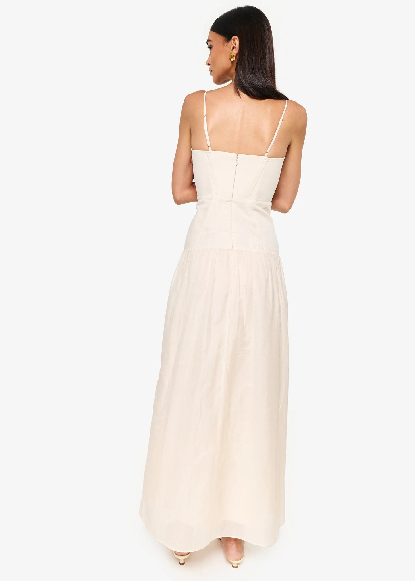 CAMI NYC | Robe corset en lin ''Palermo'' - Os blanc