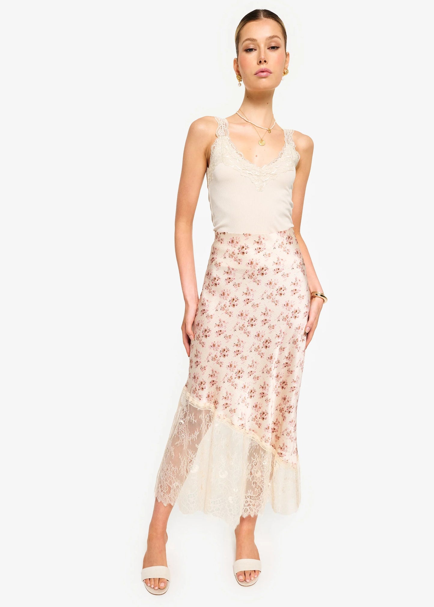 CAMI NYC | Jupe en soie martelée ''Florian'' - Imprimé floral Dutch Fields