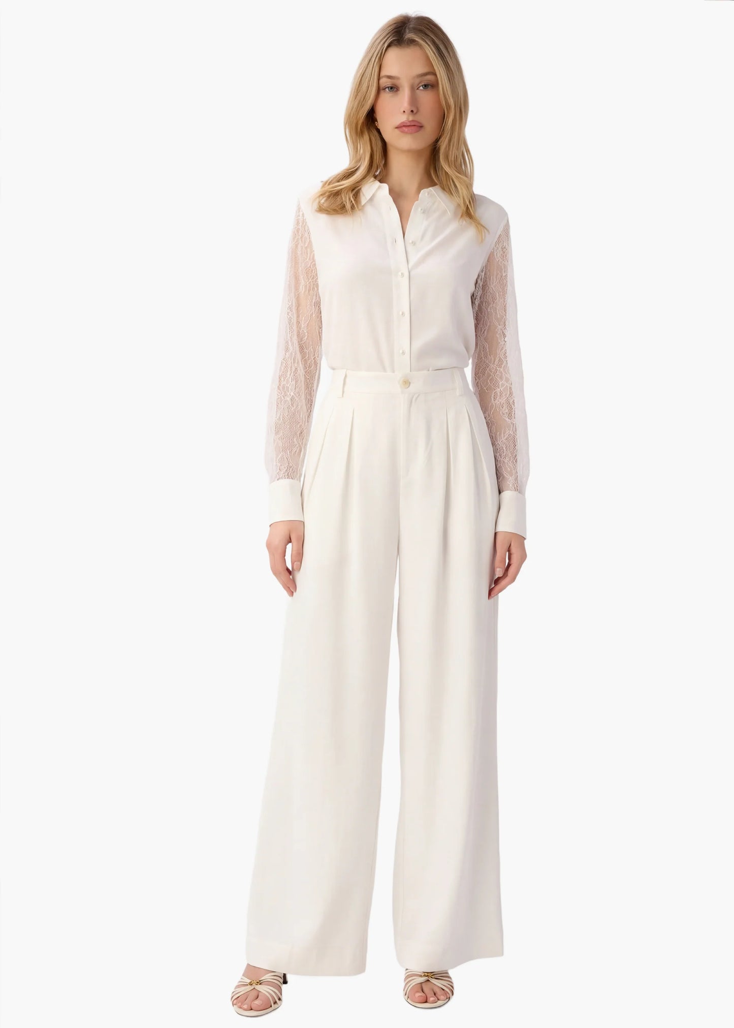 CAMI NYC | Chemise en chiffon "Chelsey" - Blanc cassé