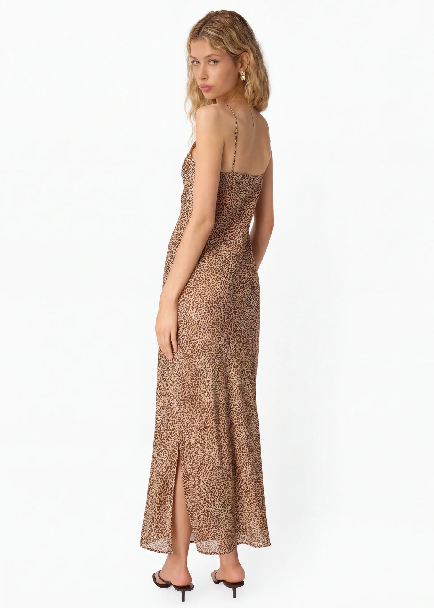 CAMI NYC | Robe longue en mousseline ''Raven'' - Imprimé léopard