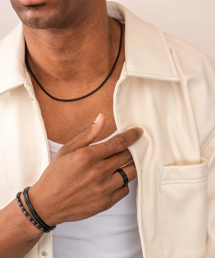 Pig & Hen | Collier boxchain - Noir