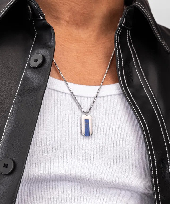 Pig & Hen | Le collier "Dogtag" - Lapis Lazuli/ Argent