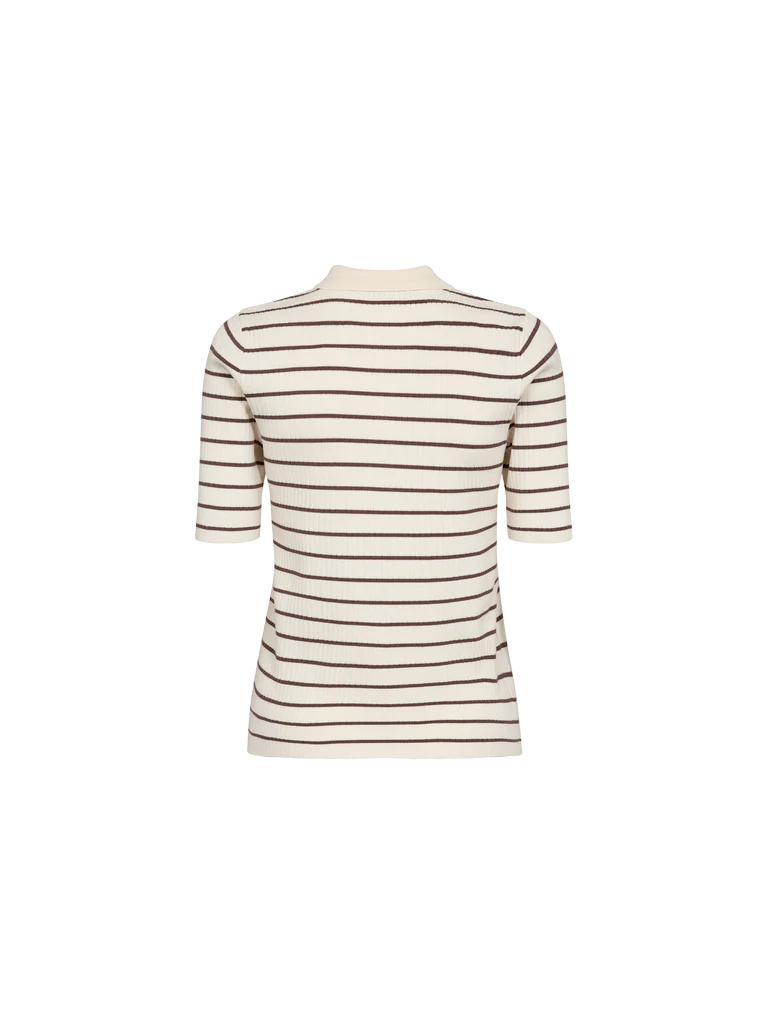 MOS MOSH | Polo en tricot "CALIZ" - Crème/ café