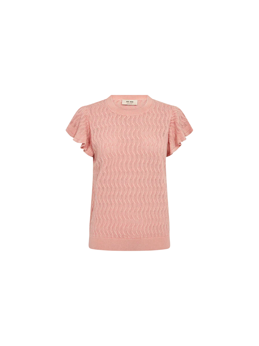 MOS MOSH | T-shirt en tricot "GANNA PATTERN" - Dusty rose