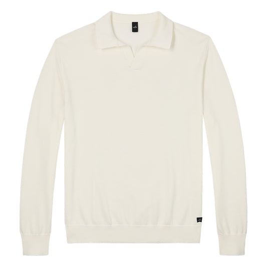 WAHTS  |  Polo à manches longues en tricot  ''STERLING'' - blanc cassé