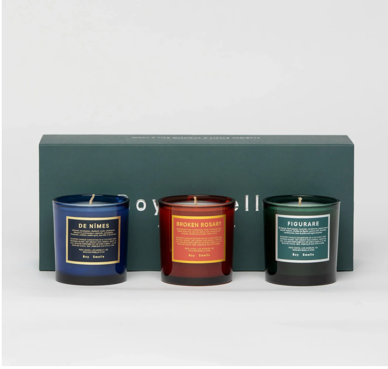 BOY SMELLS | Assortiment du trio Figurare, Broken Rosary, et De Nimes