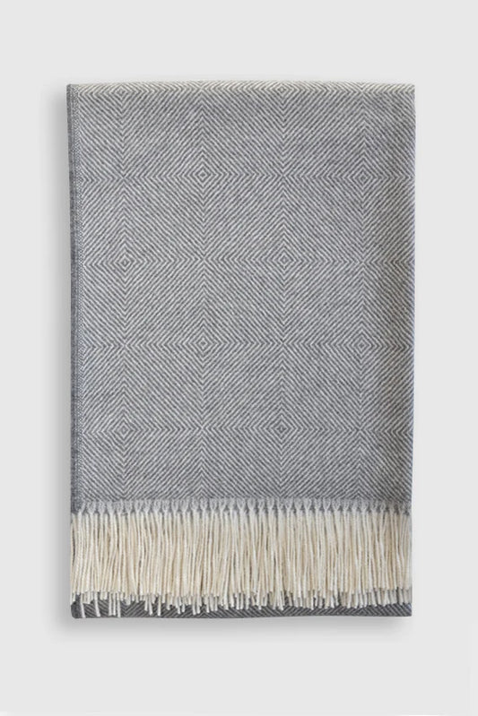 Linen Way | Couverture Sherbrooke Alpaca - Ivoire et Gris