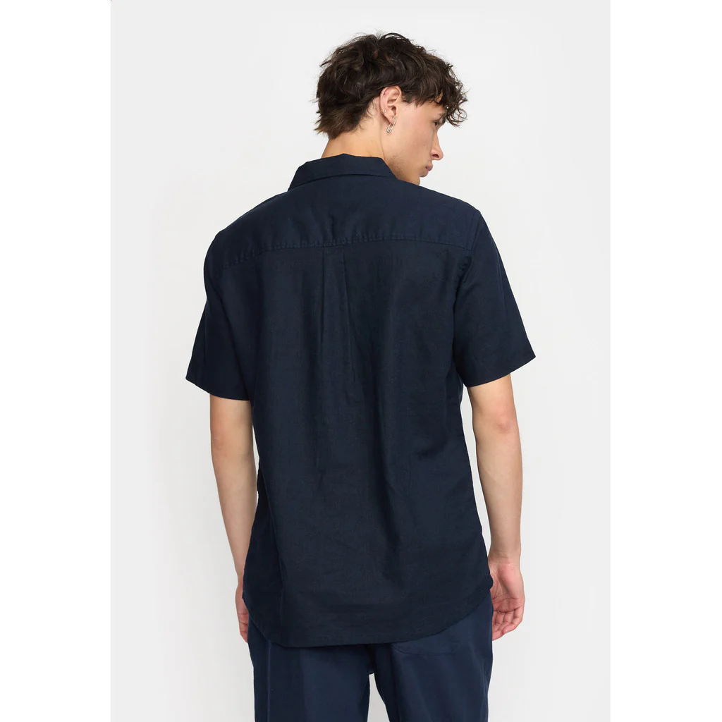 Revolution | Chemise cubaine en lin et coton - Marine