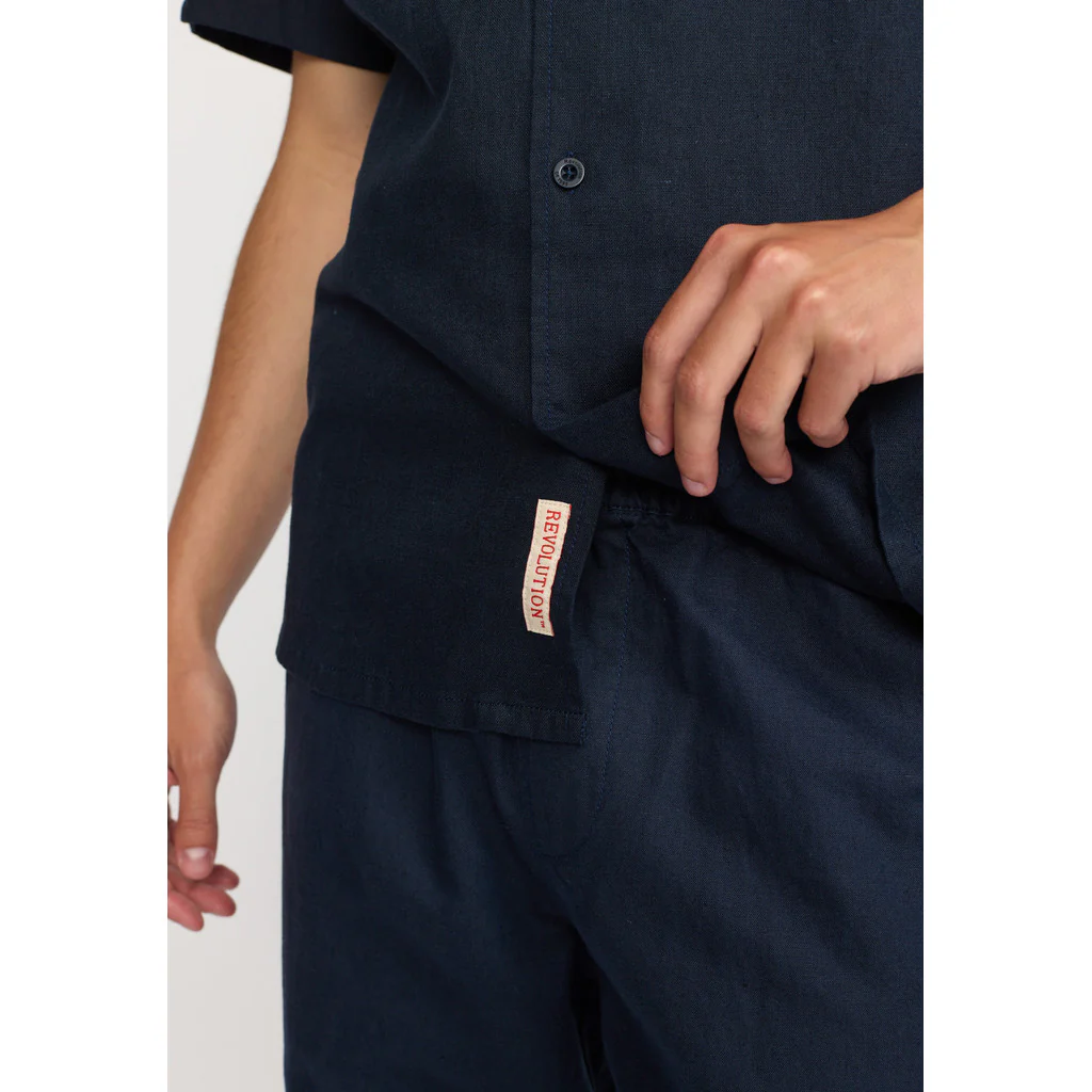 Revolution | Chemise cubaine en lin et coton - Marine
