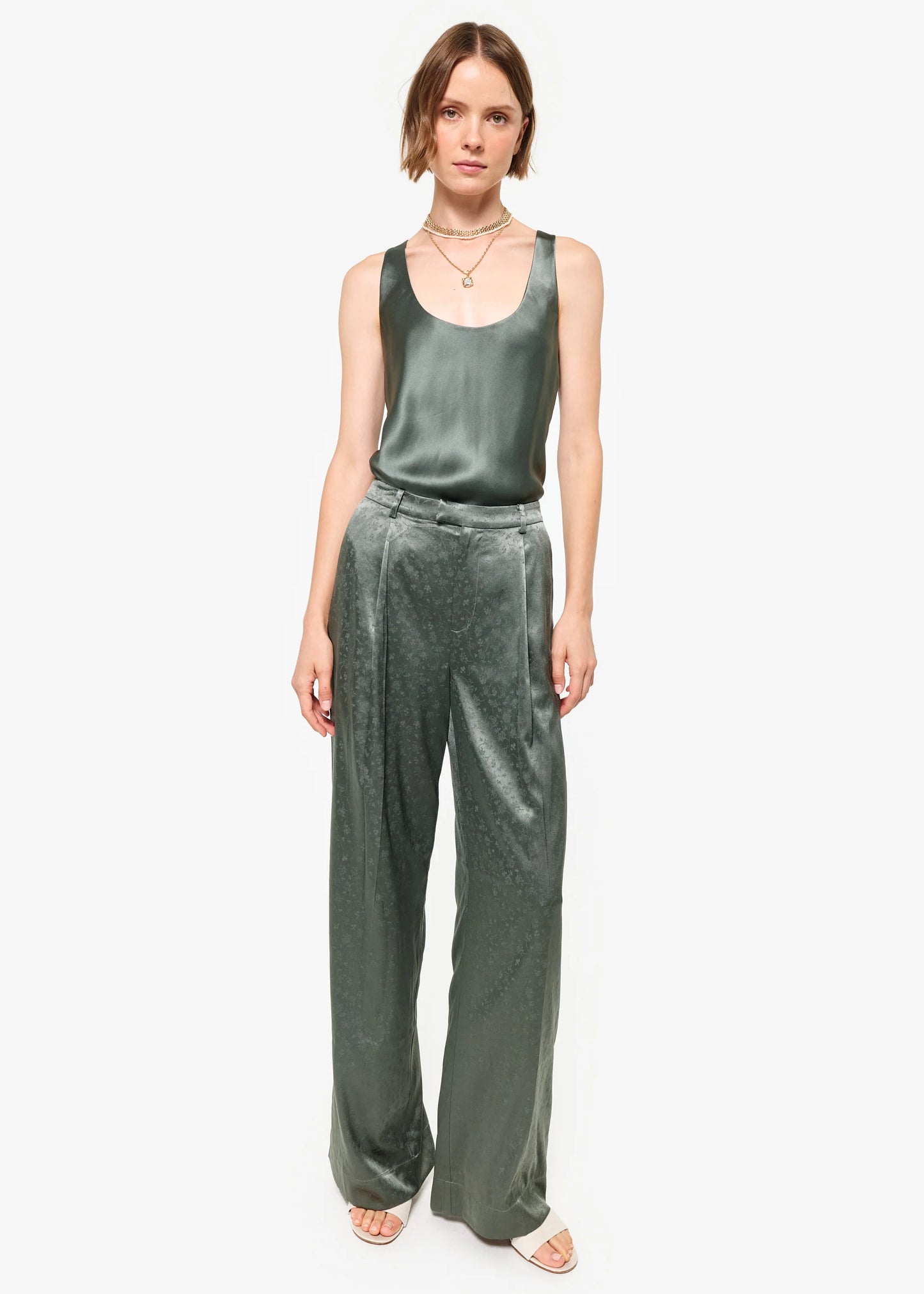 CAMI NYC | Camisole en soie "Andressa" - vert sage
