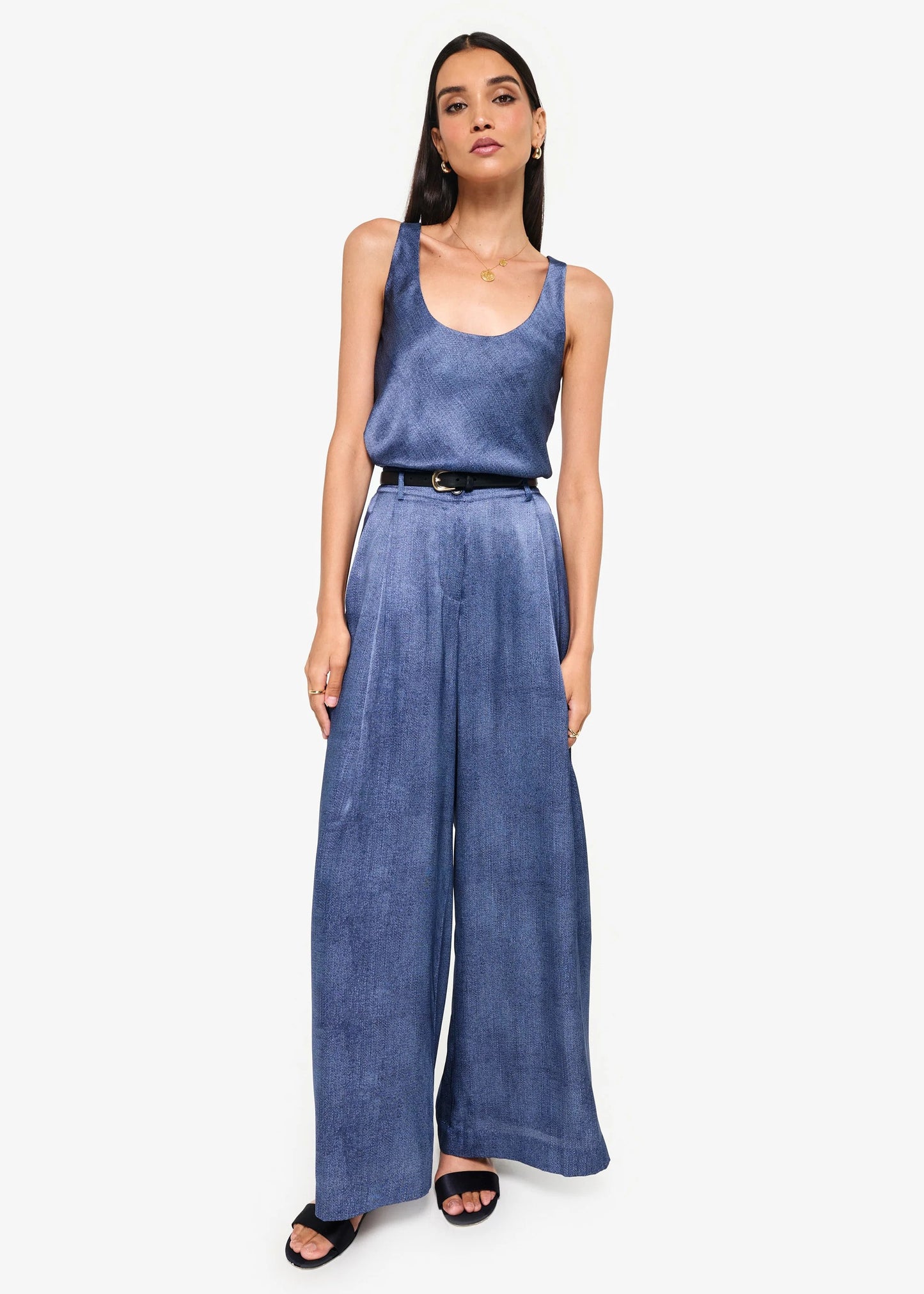 CAMI NYC | Camisole en soie "Andressa" - Bleu denim brut