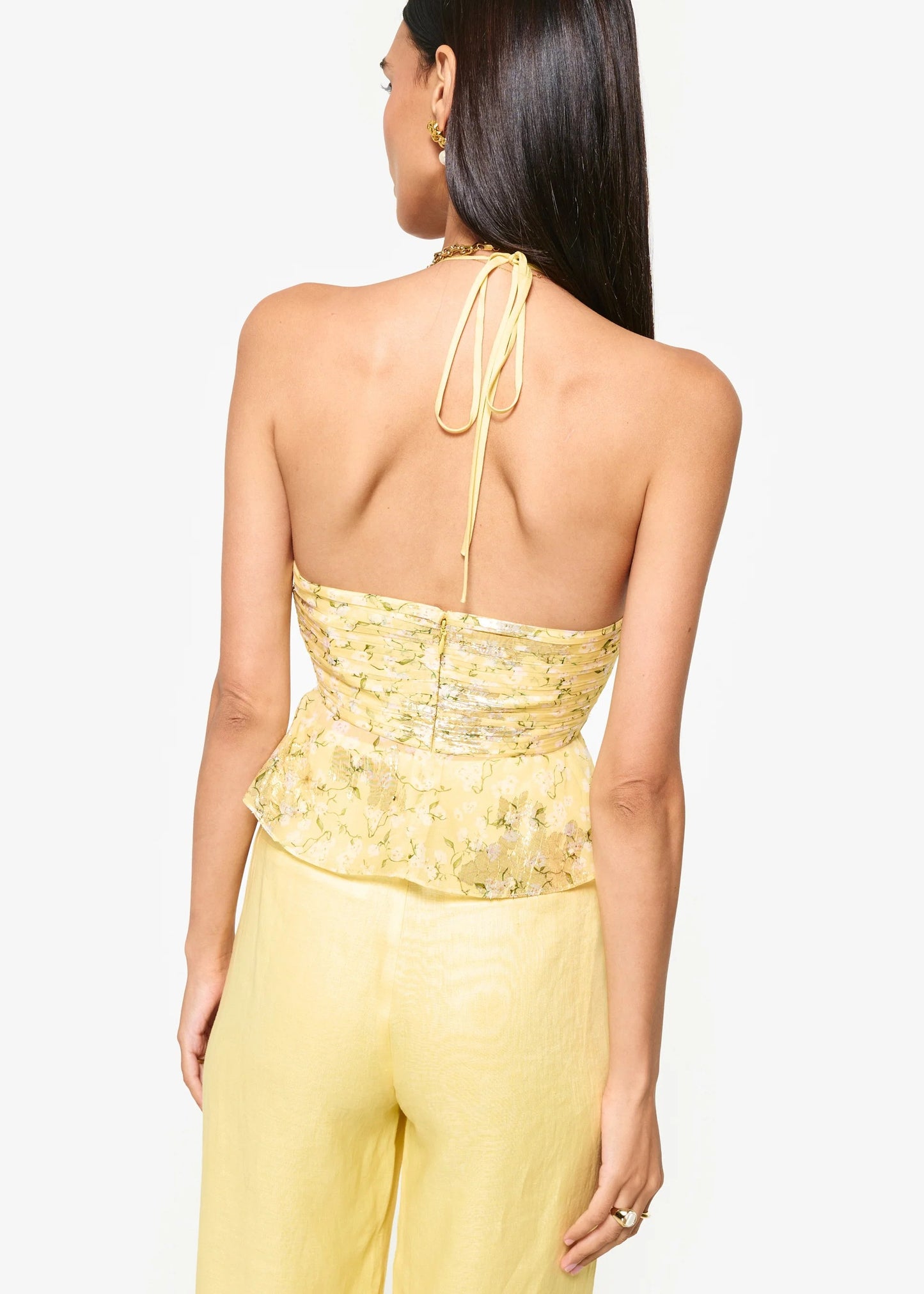 CAMI NYC | Camisole ''Rhea'' en mousseline métallisée - Magnolia jaune