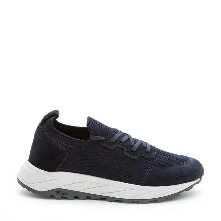 Fabiano Ricci | Baskets en maille et daim avec semelle Vibram - Bleu marin