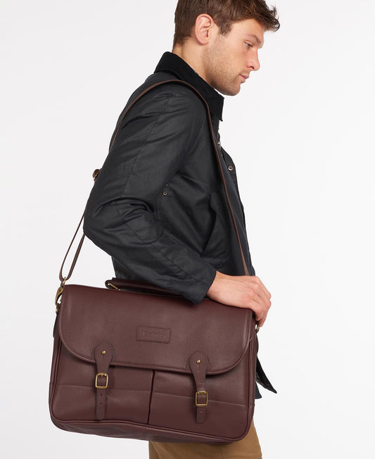 Barbour | Porte-documents en cuir – Chocolat
