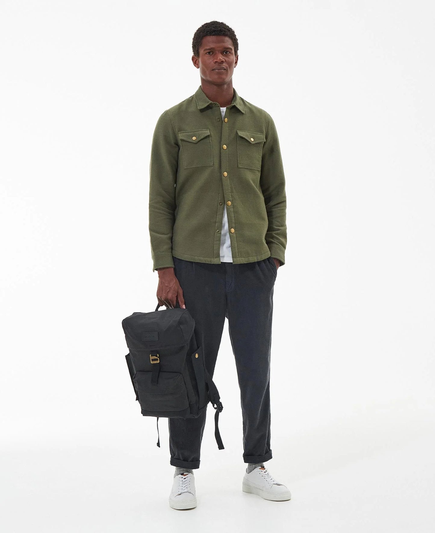 Barbour - ''Holdall'' bag in waxed cotton with leather trim - Olive