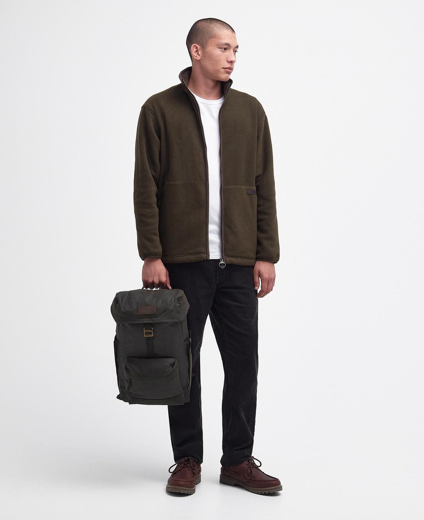 Barbour - ''Holdall'' bag in waxed cotton with leather trim - Olive