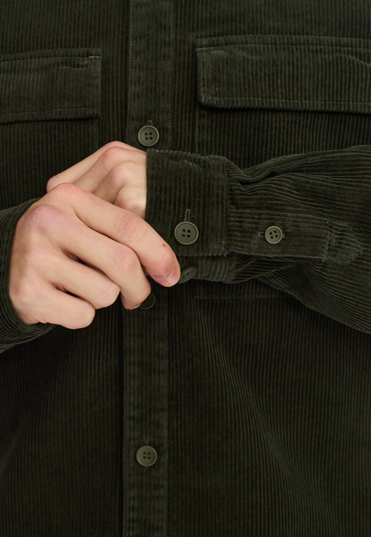 Revolution | Chemise utilitaire en corduroy 3776 - Vert militaire