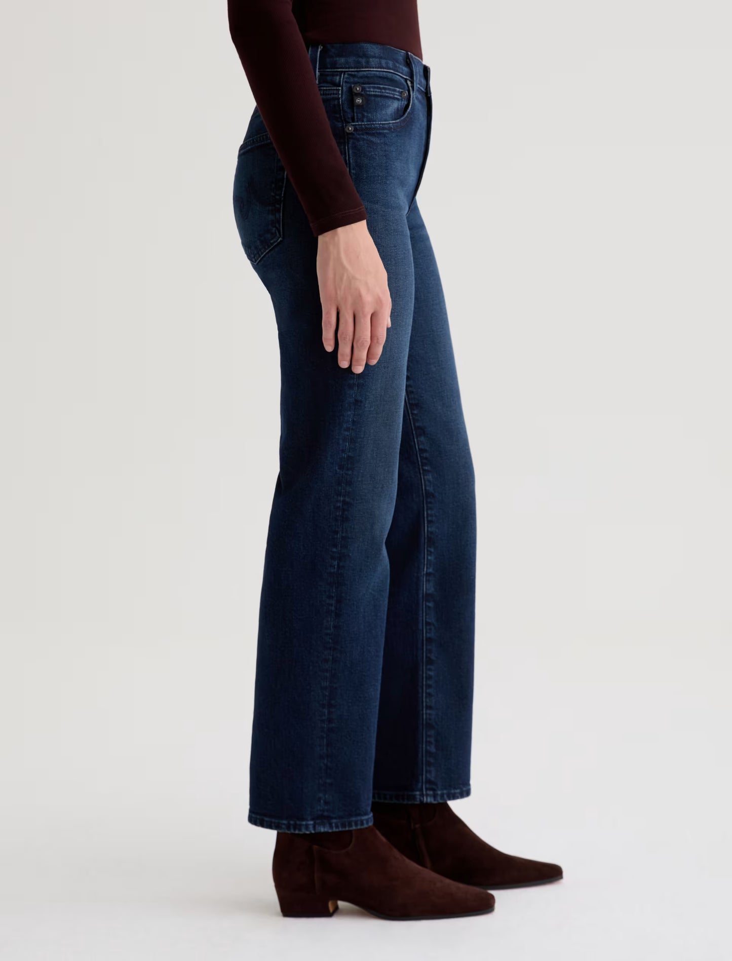 AG Jeans | Jean droit à taille mi-haute ''Brinley'' - Bleu minuit