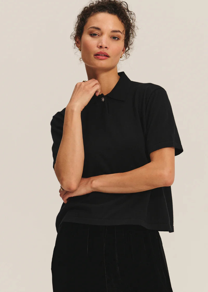 Velvet | Polo en maille avec ornements ''EMERSON'' - Noir