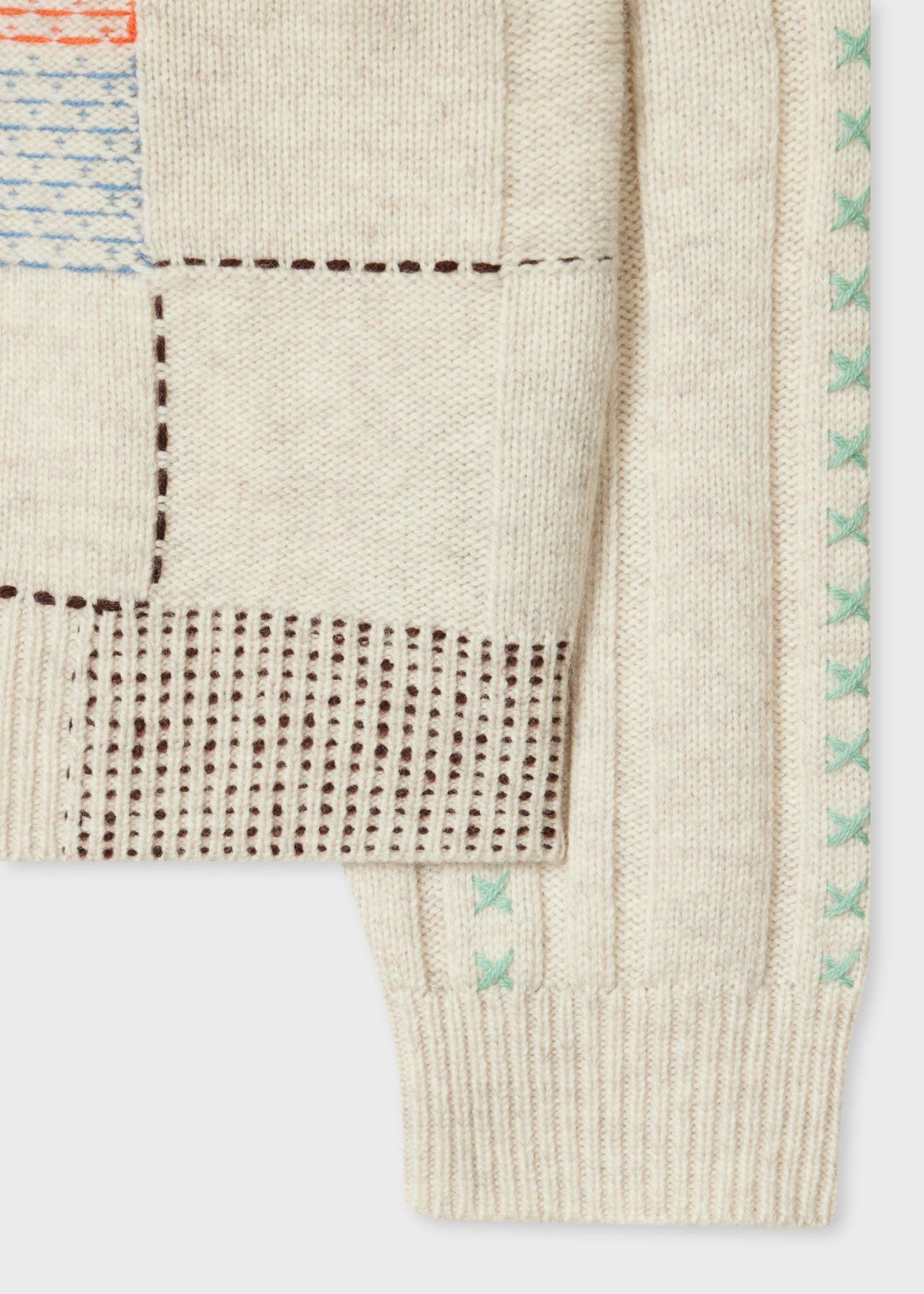 Paul smith | Cardigan patchwork en laine mélangée- Beige