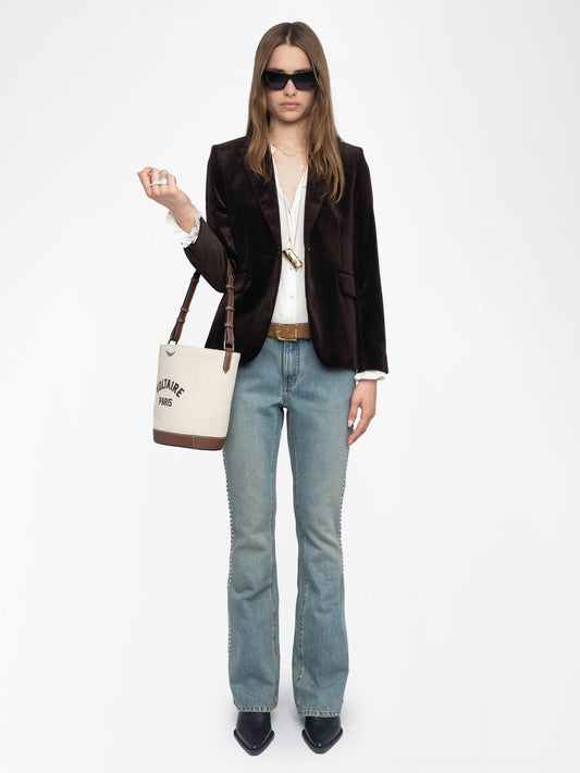 Zadig & Voltaire | Jean bootcut clouté "Eclip" - Bleu