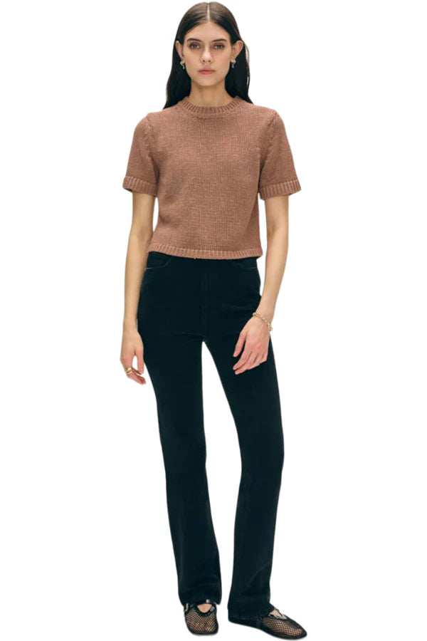 White & Warren | Top en coton organique - Taupe