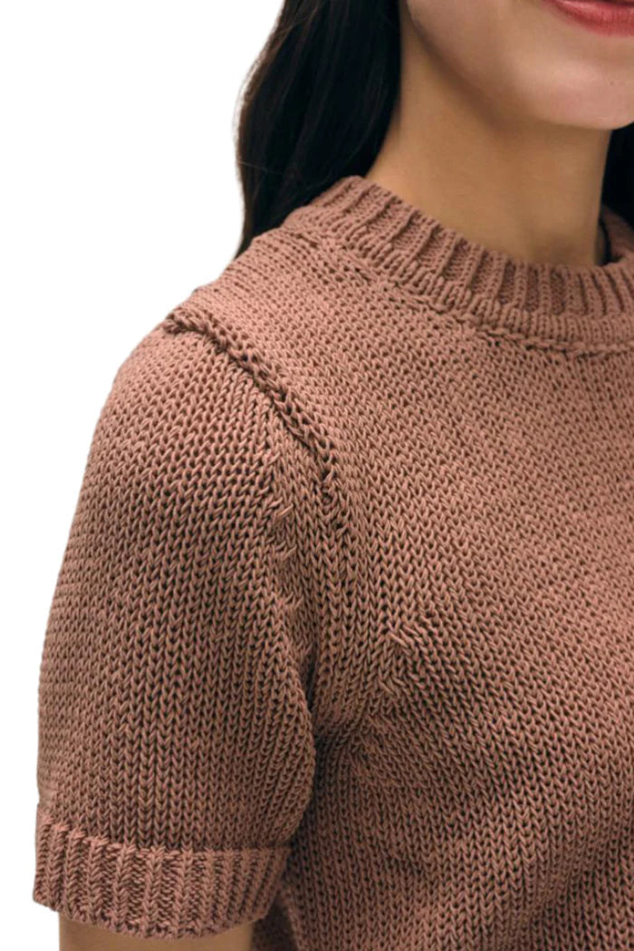 White & Warren | Top en coton organique - Taupe