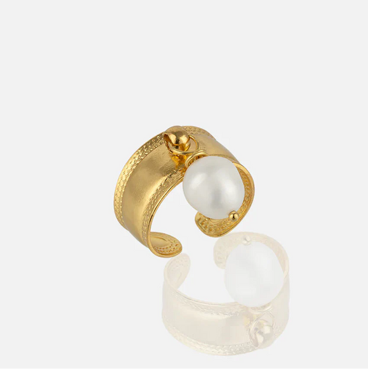 RM KANDY | Bague avec breloque en perle - Or