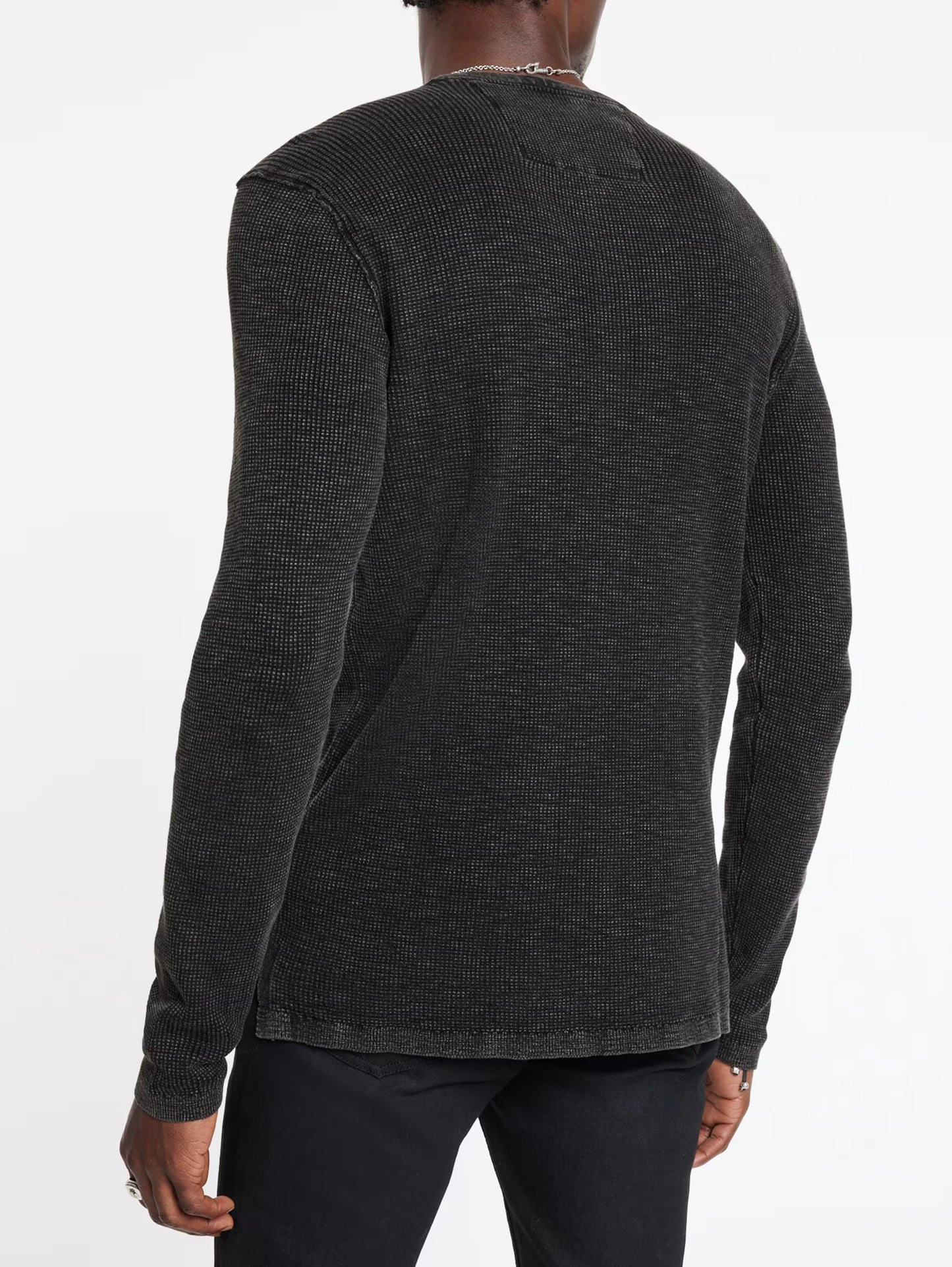 John Varvatos | Pull Henley ''Memphis'' à texture gaufrée - Noir
