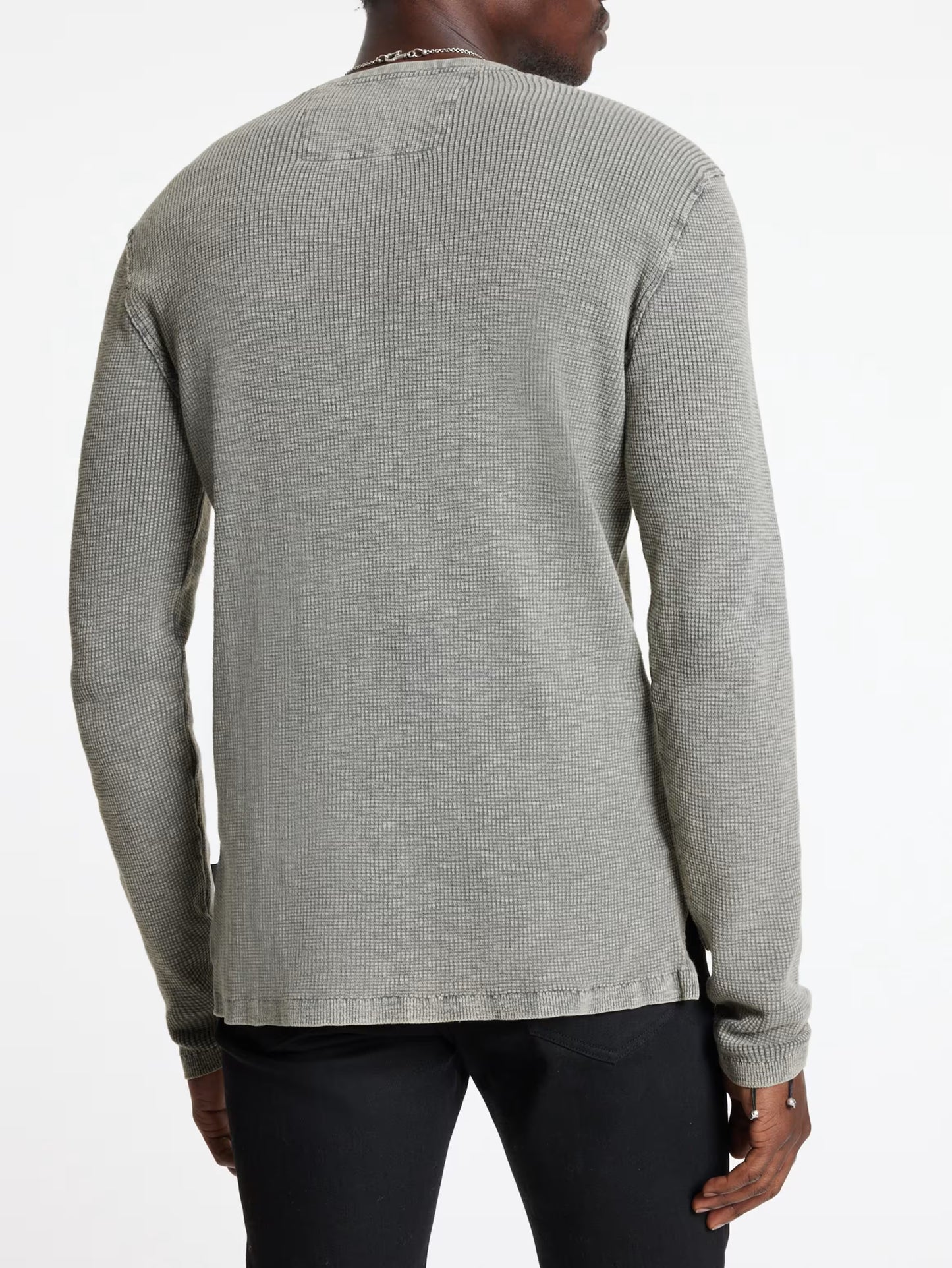 John Varvatos | Pull Henley ''Memphis'' à texture gaufrée - Gris