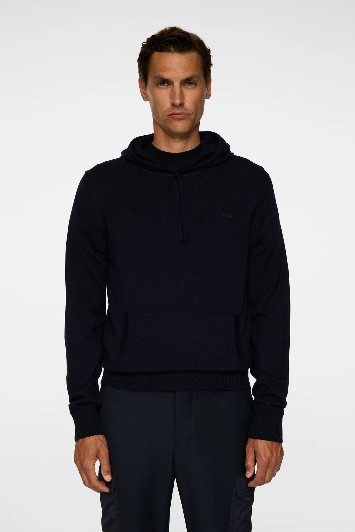 J.LINDEBERG | Hoodie "Karl" Merino  - Bleu Marine