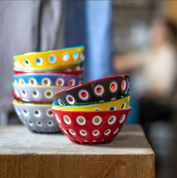 GUZZINI | BOL "LE MURRINE"  Ensemble de 2 bols 12cm -Rouge et blanc