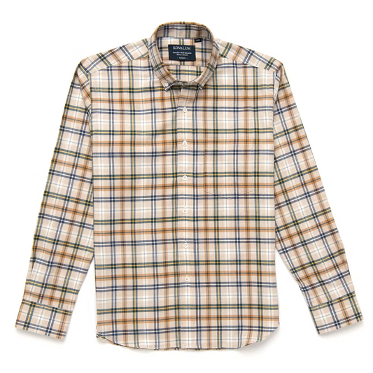 Kovalum | Chemise boutonnée à carreaux - Beige et Marron